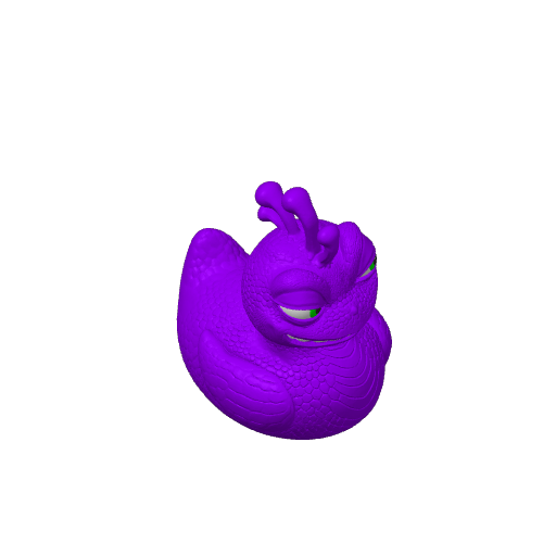 Camouflaging Purple Lizard Villain Dash Duck (3D render, made to order)