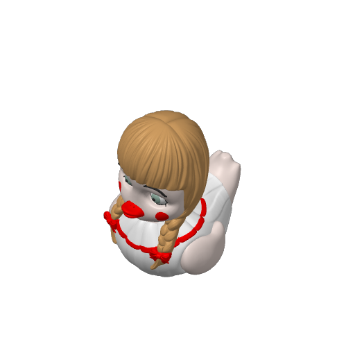 Cursed Pigtail Porcelain Doll Dash Duck (3D render, made to order)