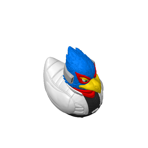 Blue Feathered Space Pilot Dash Duck (3D render, made to order)