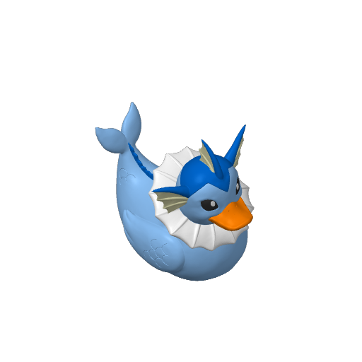Blue Finned Water Fox Dash Duck (3D render, made to order)