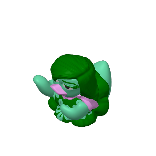 Green Unimpressed Emotion Dash Duck (3D render, made to order)