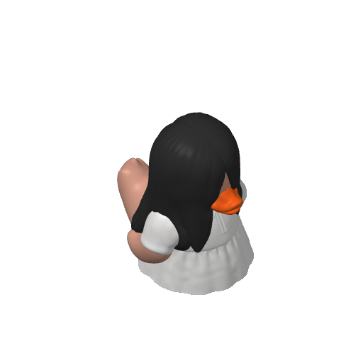 Long Black Haired Well Crawler Dash Duck (3D render, made to order)