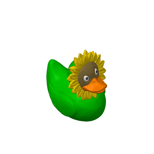 Tall Yellow Petal Bloom Dash Duck (3D render, made to order)