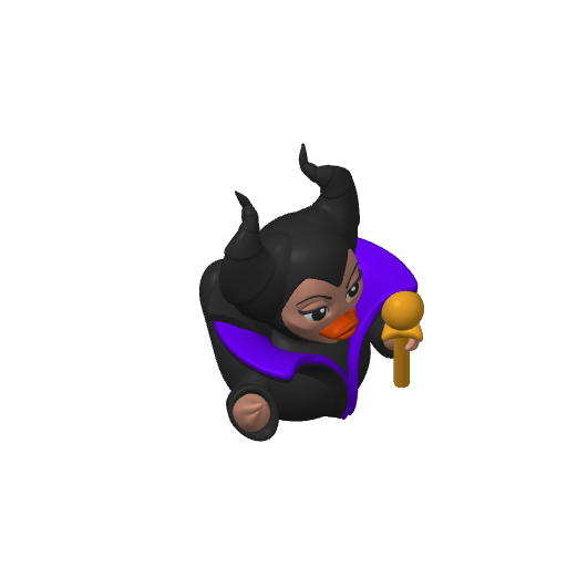 Horned Dark Fairy Dash Duck (3D render, made to order)