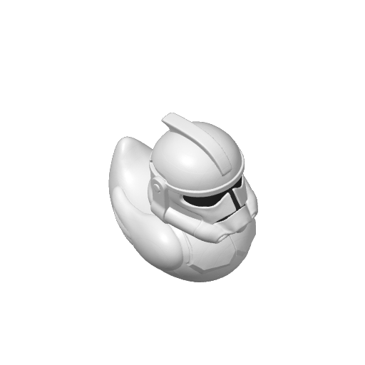 White Armored Clone Soldier Dash Duck (Version 2) (3D render, made to order)