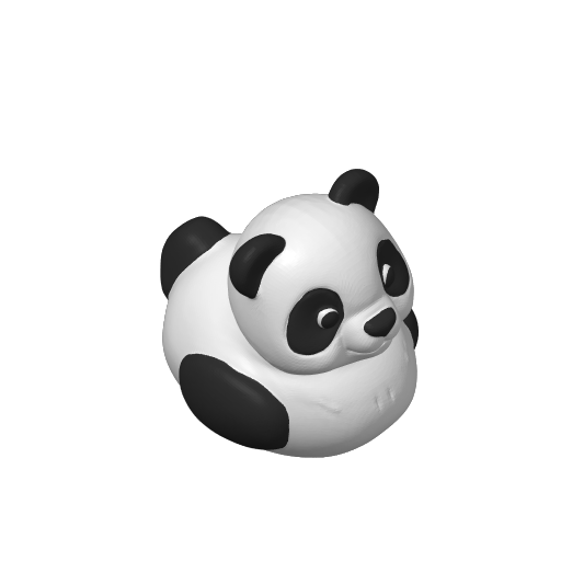 Black White Bamboo Eater Dash Duck (3D render, made to order)