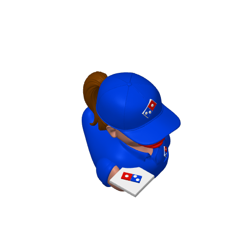 Pizza Delivery Employee Lady Dash Duck (3D render, made to order)