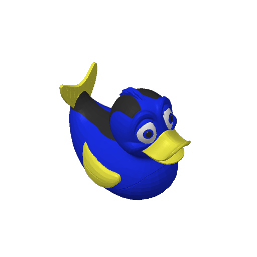 Forgetful Blue Tang Dash Duck (3D render, made to order)