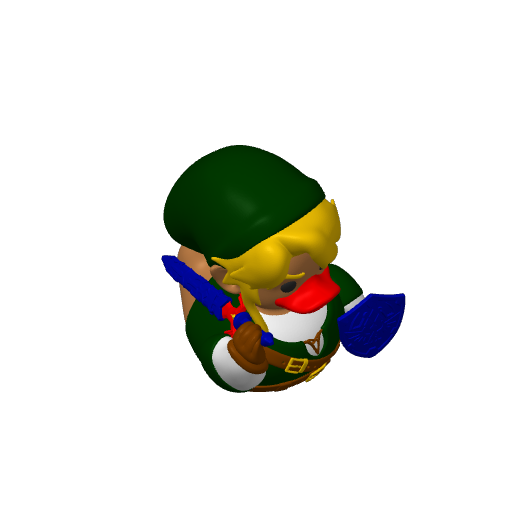 Green Tunic Sword Hero Dash Duck (3D render, made to order)