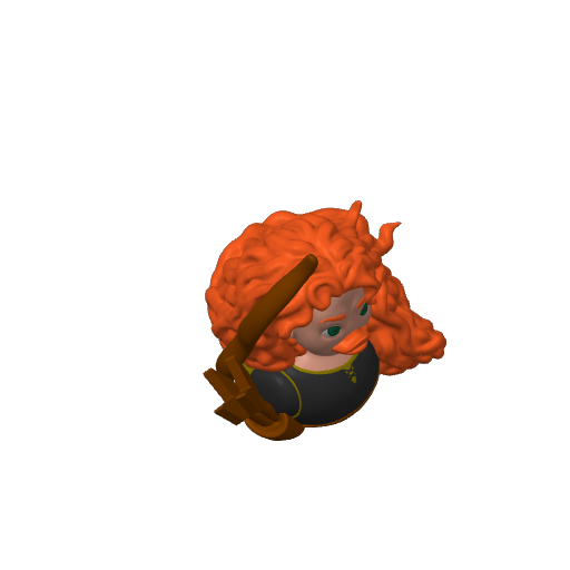 Wild Red Curly Haired Archer Dash Duck (3D render, made to order)