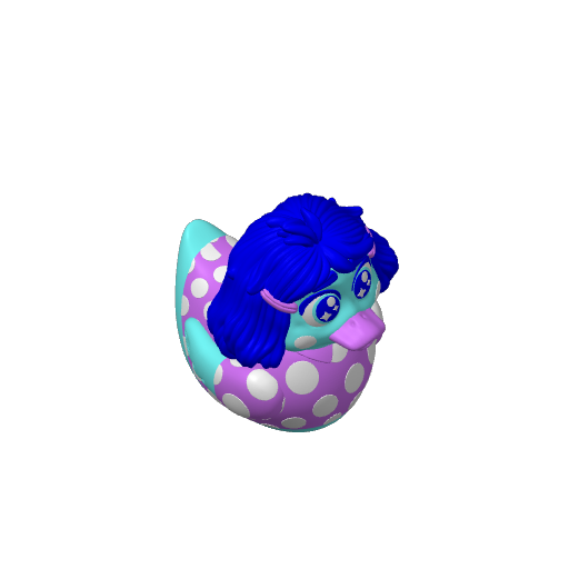 Teal Wide Eyed Jealous Emotion Dash Duck (3D render, made to order)