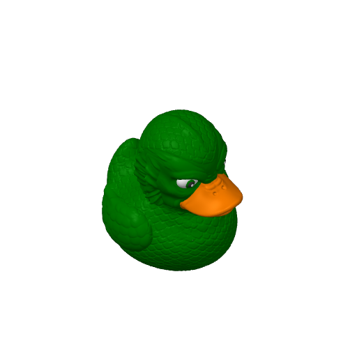 Green Scaled Lagoon Swimmer Dash Duck (3D render, made to order)