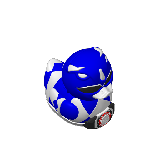 Blue Helmeted Teen Hero Dash Duck (3D render, made to order)